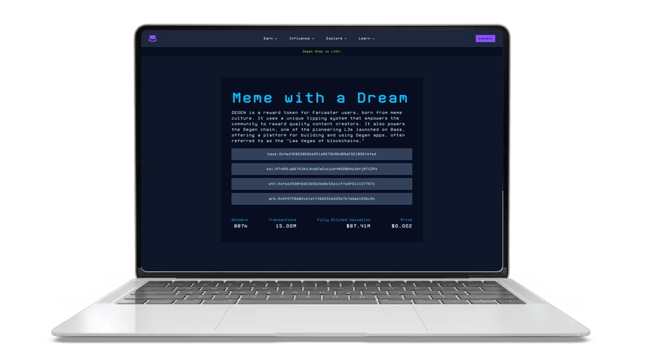 Degen (Base): Social Tipping & Gas Token for Degen Chain