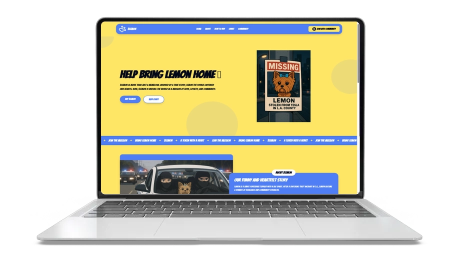 Dog Stolen From Tesla (LEMON): DeFi meme coin with staking power