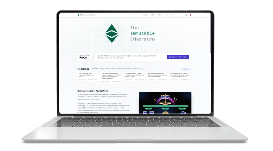 Ethereum Classic: Immutable Proof-of-Work Smart-Contract Coin